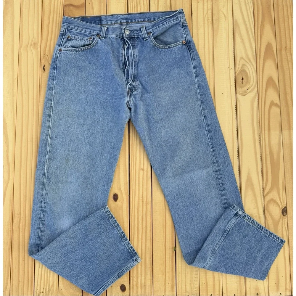 Vtg‎ 90s Levi's Jeans 501-0115 XX Button Fly USA Made Mens Size 34/32 Light Wash